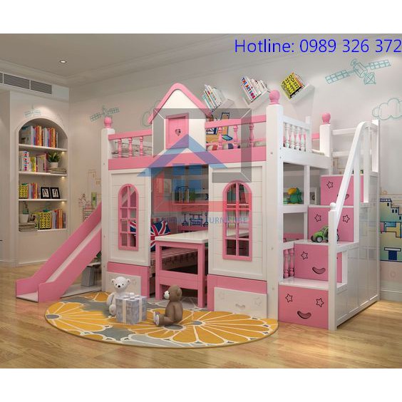 Giường tầng cho bé gái đáng yêu