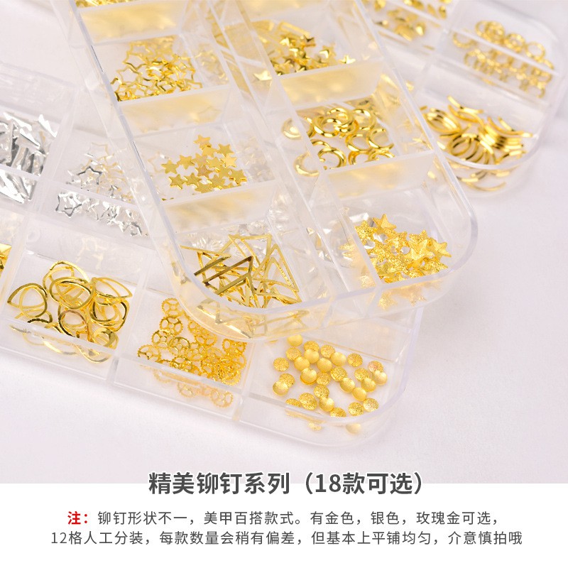 Khay Phụ Kiện Vàng Trang Trí Móng Làm Nail