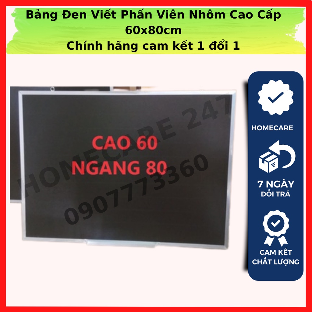 Bảng đen viết phấn viền nhôm, 40 x 60 cm, 60 x 80 cm, 60 x 100 cm, 80 x 120 cm- Có kẻ sọc ngang 5cm