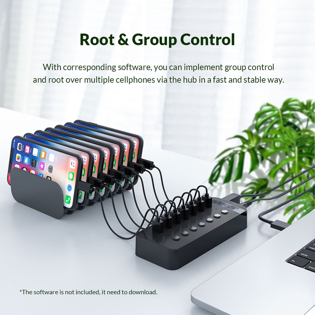 ORICO Bộ Chia Cổng USB 3.0 7/10/13/16 Cổng ABS Có Công Tắc On/Off 12V CT2U3