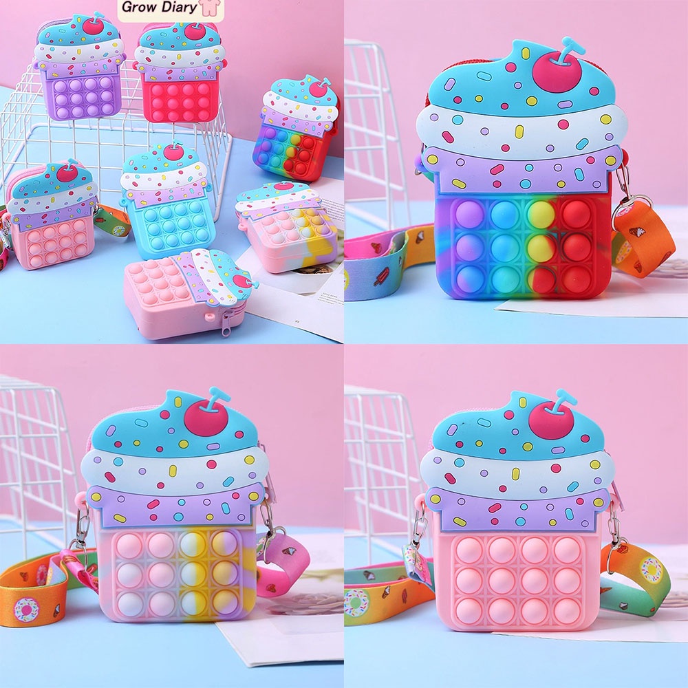 1 Túi Đeo Chéo Hình Cây Kem Công Chúa Dễ Thương Cho Bé