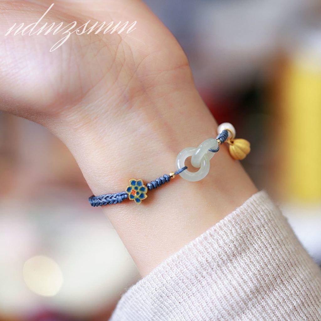 Vòng Tay Bện Dây Đính Hạt Ngọc Trai An Toàn Dành Cho Bạn Gái