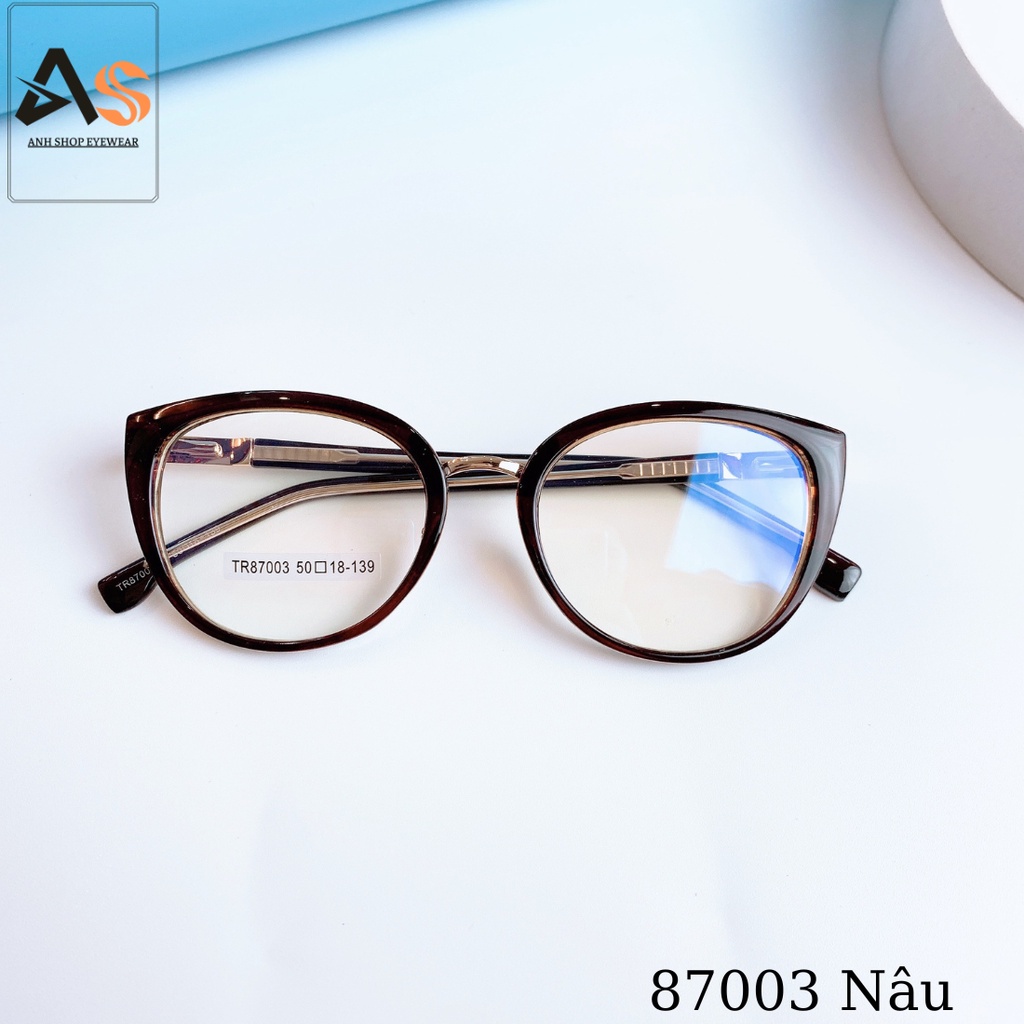 Kính tròn viền dày thời trang chất liệu nhựa dẻo kết hợp kim loại nhiều màu sắc 87003A