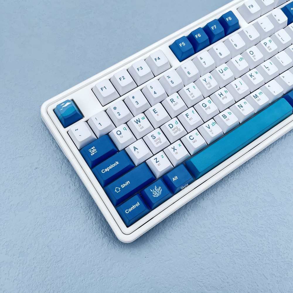 134 Phím Azure Ocean Keycap Cherry Profile PBT Dye Sub Bàn phím cơ Keycaps