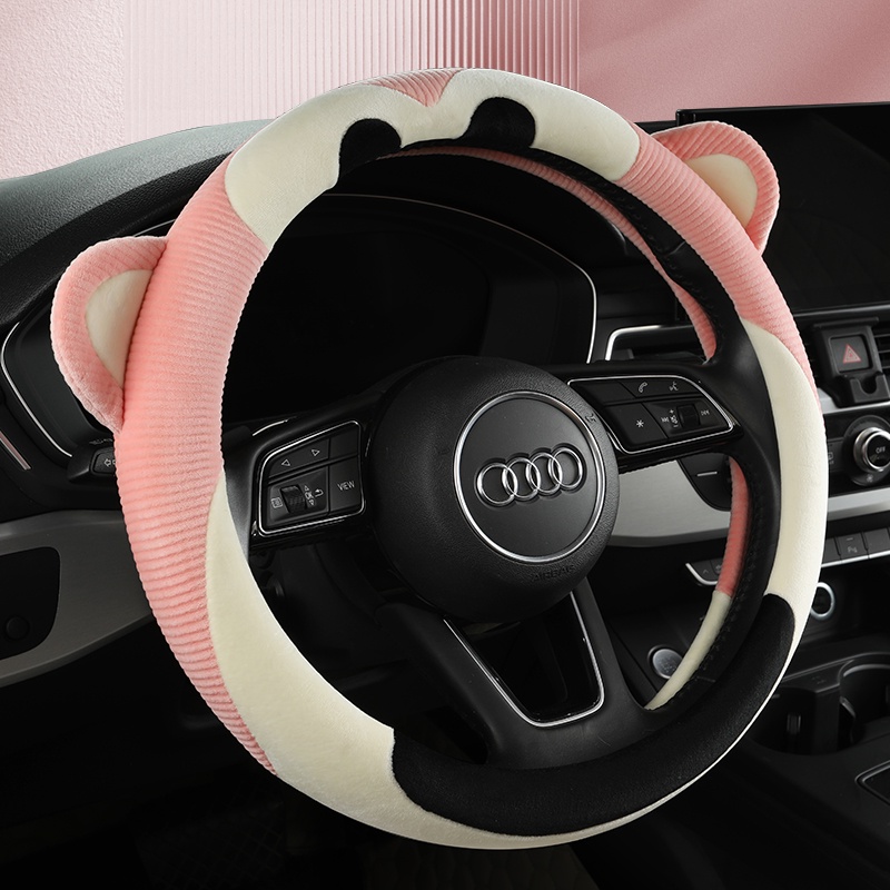 Vỏ Bọc Vô Lăng Xe Hơi Bằng Lông Nhung Co Giãn Chống Trượt 38CM Thông Dụng