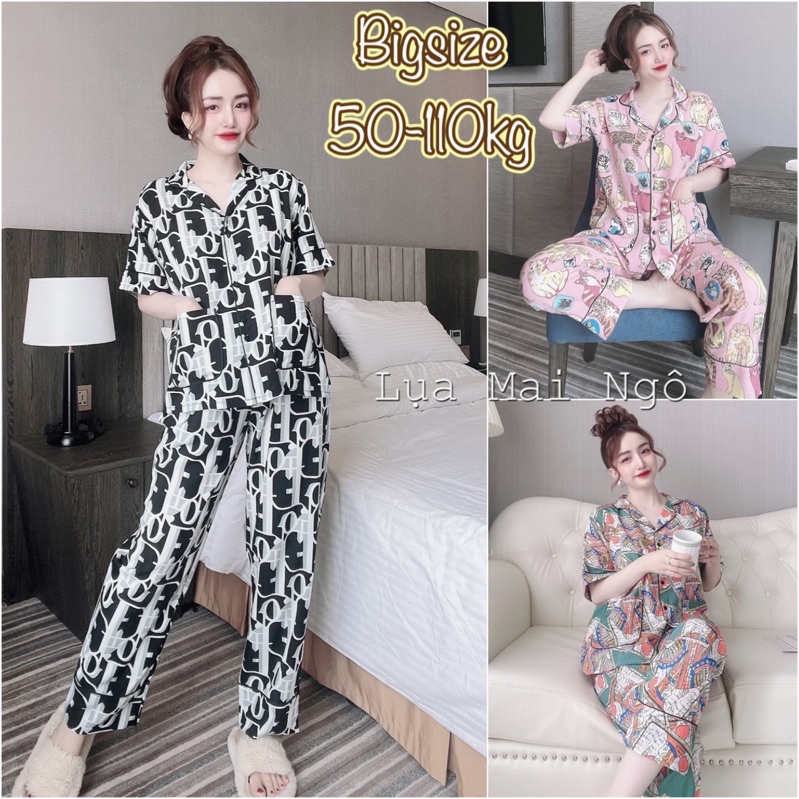 (Bigsize) Đồ Bộ Lụa Nhật Hoạ Tiết - NEW - HOT TREND