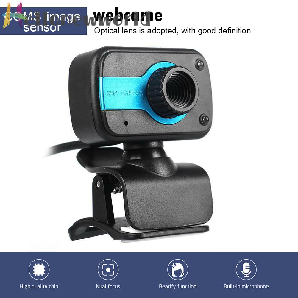 Webcam Usb Hd Kèm Micro 2 Bóng Đèn Led Có Kẹp Gắn