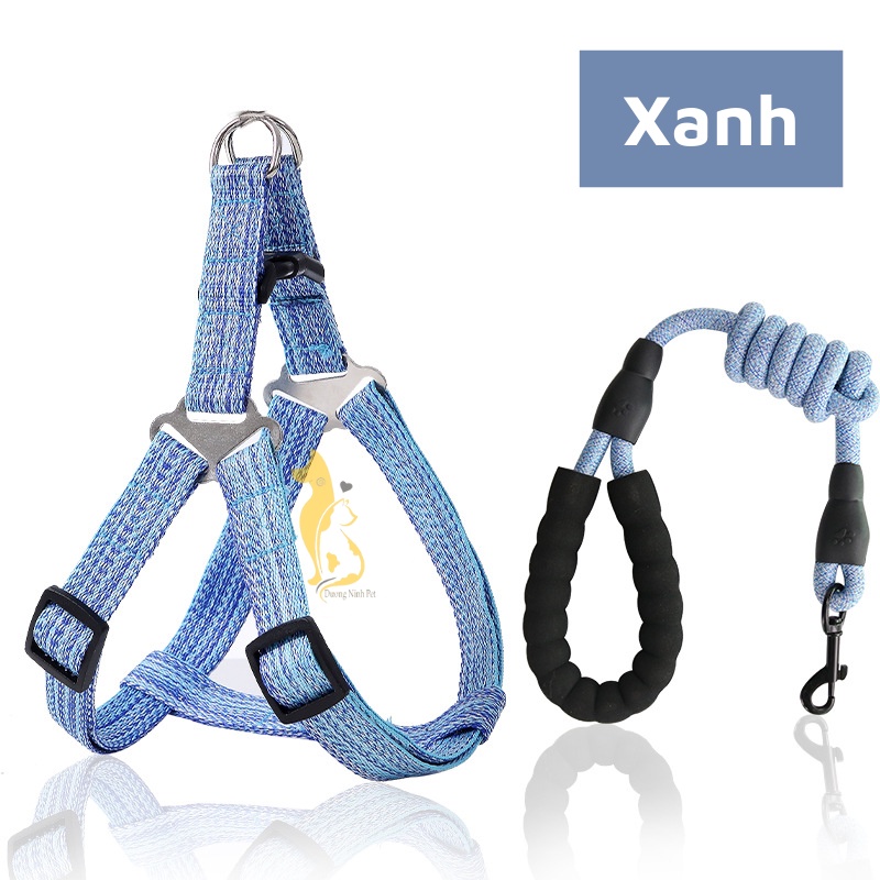 Dây dắt chó mèo Dương Ninh kèm yếm dễ thương nhiều màu DD15