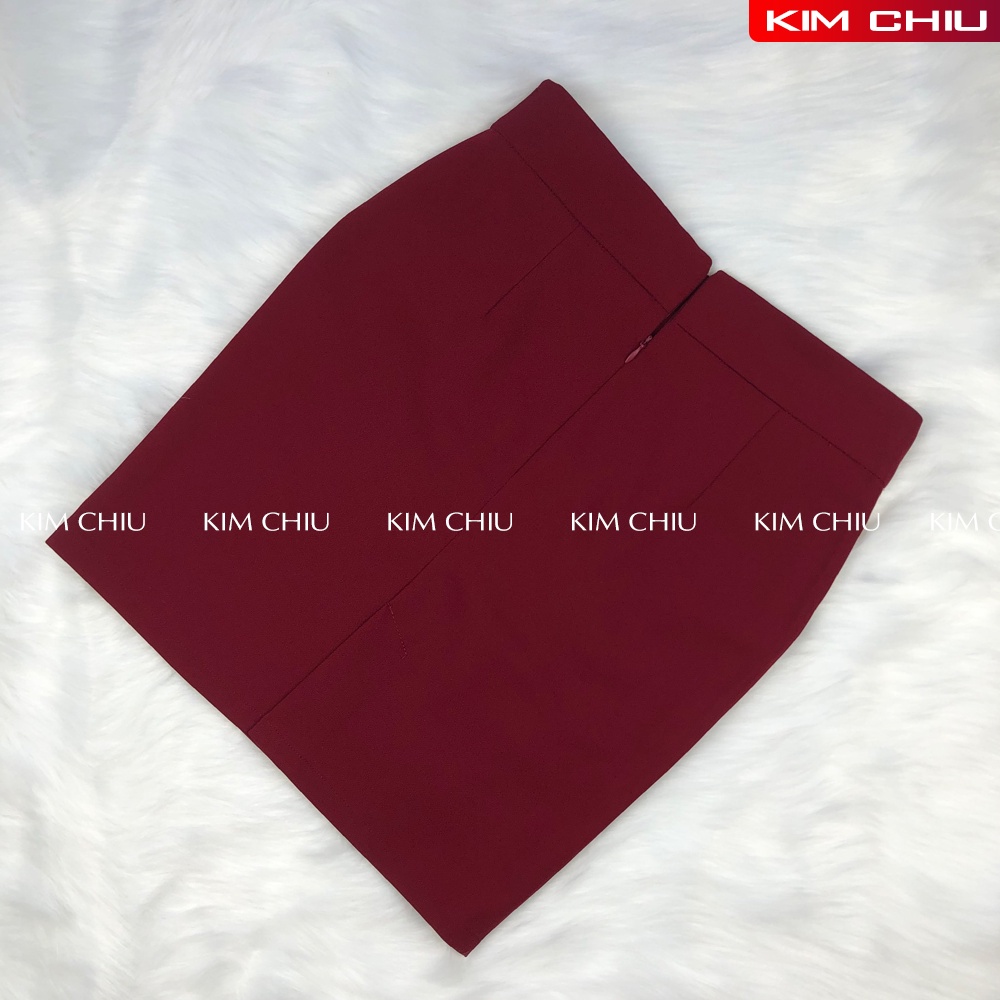 Chân Váy Ôm Công Sở Kim Chiu Đỏ Đô Vải Tuyết Mưa Cao Cấp, Tôn Dáng, Không Xù Lông, Dài 45cm CV-29