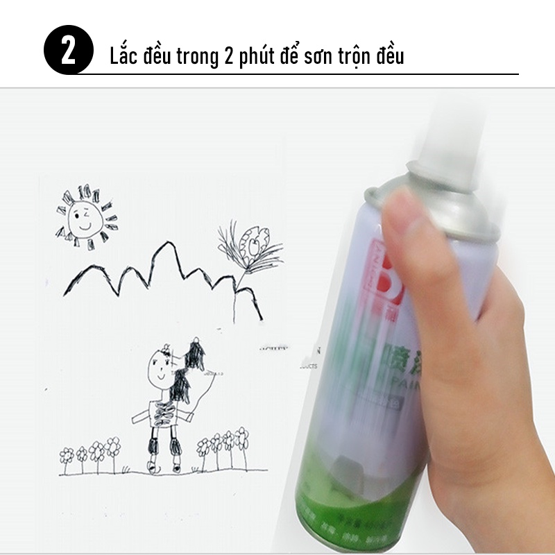 Sơn xịt che vết bẩn không tạo bụi, sơn phục hồi tường BOTNY, dung dịch xóa vết vẽ bậy, graffiti, B-2273
