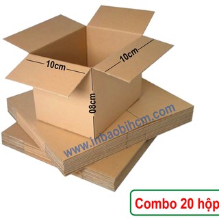 20 hộp giấy carton đóng hàng 10x10x8cm (InbaobiHCM - Thùng - Hộp giá rẻ)
