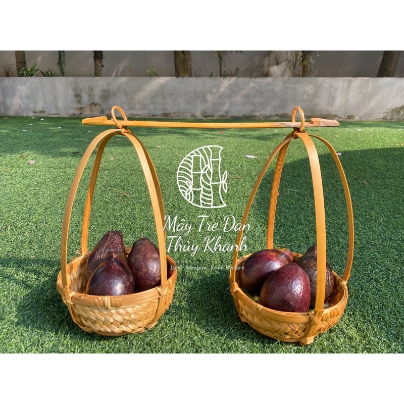 Quang gánh trang trí cắm hoa decor ,quang bày mâm ngũ quả Mây Tre Đan Thủy Khanh