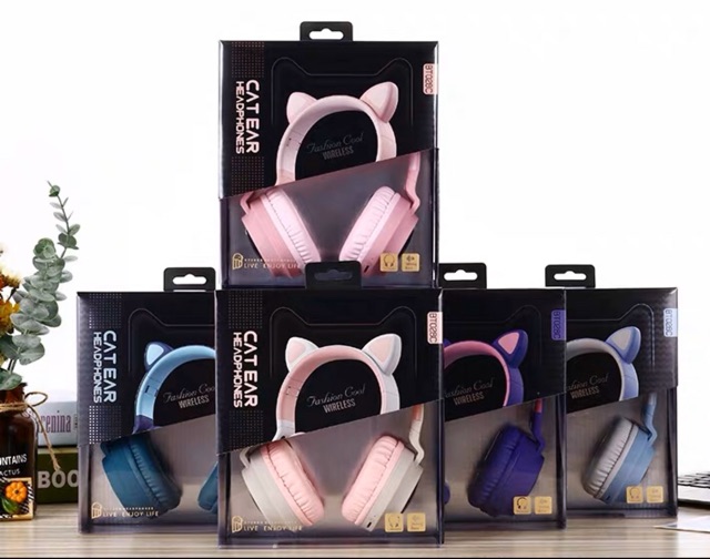 Tai Nghe Mèo Bluetooth Headphone Tai Mèo Dễ Thương Có Mic Âm Bass Mạnh Mẽ Và Dung Lượng Pin Khủng 400mAh | BigBuy360 - bigbuy360.vn