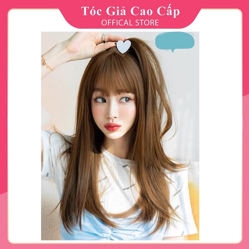 Tóc giả nguyên đầu nữ đẹp cúp layer lửng , hót trend, mã 2285, tặng lưới trùm wig