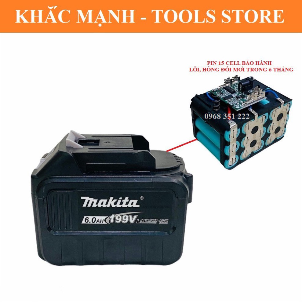 PIN MÁY SIẾT BULONG, MÁY MÀI, MÁY KHOAN MAKITA 10 CELL, 15CELL DUNG LƯỢNG KHỦNG