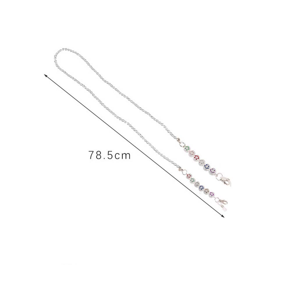 Dây đeo mắt kính xỏ hạt mặt cười bằng nhựa resin nhiều màu sắc
