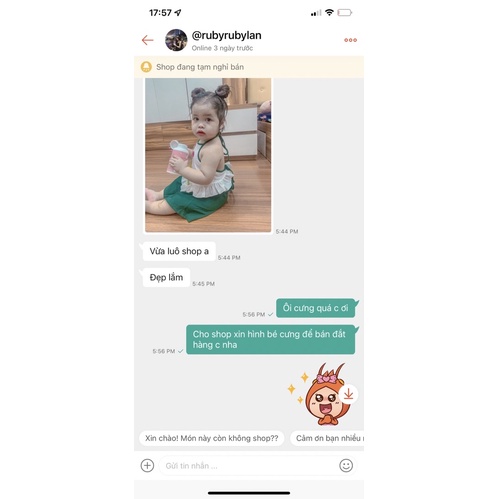 Yếm Lụa Hoa Sen Chân Váy Xanh Cho Bé Gái