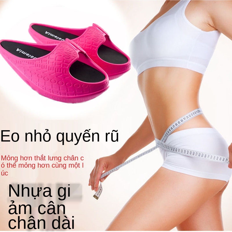 Giày giảm cân thể thao cá tính Nhật Bản mùa hè dễ thương trong nhà đung đưa đáy chống trơn trượt chân đẹp dốc có ống đựn