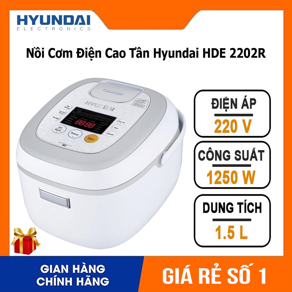 Nồi cơm điện cao tần HYUNDAI HDE 2202W/R 1.5L Công nghệ IH- Cảm ứng điện từ đáy nồi 7 lớp bền bỉ- [ BẢO HÀNH 12 THÁNG]