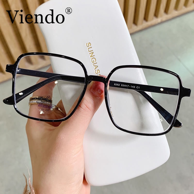 Mắt kính cận Viendo dáng vuông chống ánh sáng xanh thời trang với độ cận 0-6.0 độ trẻ trung cho nam và nữ(có thể cắt cận thị ống kính)