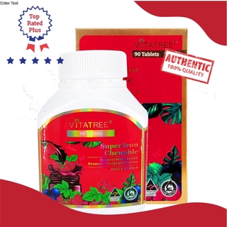 Viên Uống Bổ Máu, Bổ Sung Sắt Vitatree Super Iron Chewable - 90 Viên