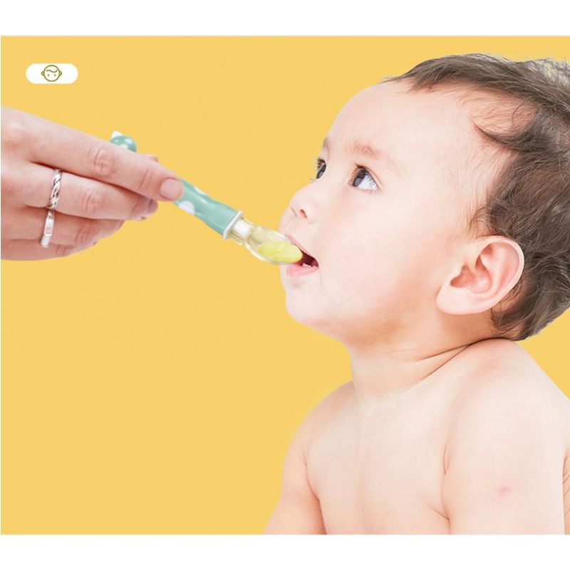 Thìa Ăn Dặm Silicon Gấu  Siêu Mềm An Toàn Cho Bé