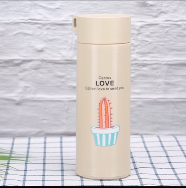 RẺ VÔ ĐỊCH_ bình nước thuỷ tinh bọc nhựa bên ngoài cách nhiệt hình cây sương rồng_ dung tích 450ml | BigBuy360 - bigbuy360.vn