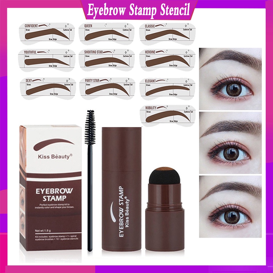 [Hàng mới về] Set khuôn kẻ lông mày + bột in định hình lông mày chống thấm nước lâu trôi có thể tái sử dụng tiện lợi