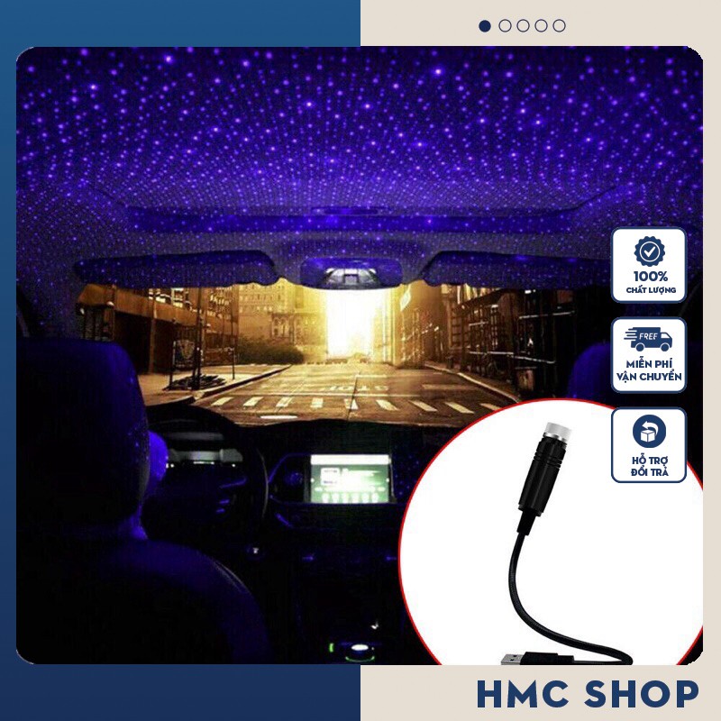 Đèn led chiếu trần xe hơi oto trần nhà cắm USB tiện lợi tạo bầu trời đầy sao siêu đẹp
