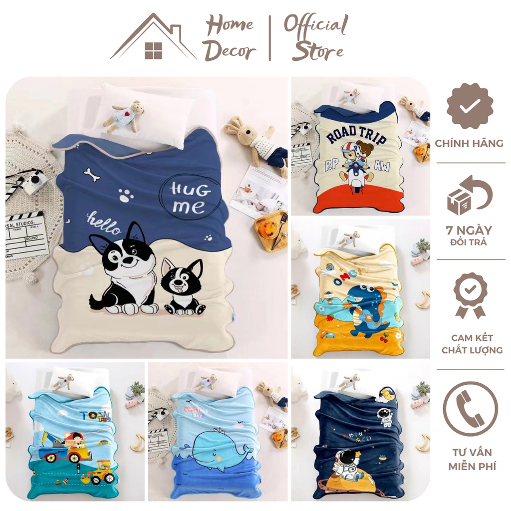 Chăn tuyết nhung cho bé hình ngộ nghĩnh, chăn lông cừu cho bé mềm mịn, rất an toàn cho bé KT 1m x 1m4