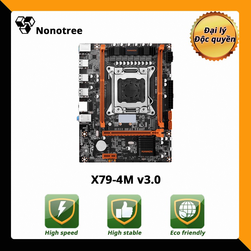 Mainboard HUANANZHI X79 4M v3.0 LGA2011, hỗ trợ DDR3 non-ECC ram, Nonotree, bảo hành 3 năm,Tốt hơn i7,đa nhiệm, trò chơi