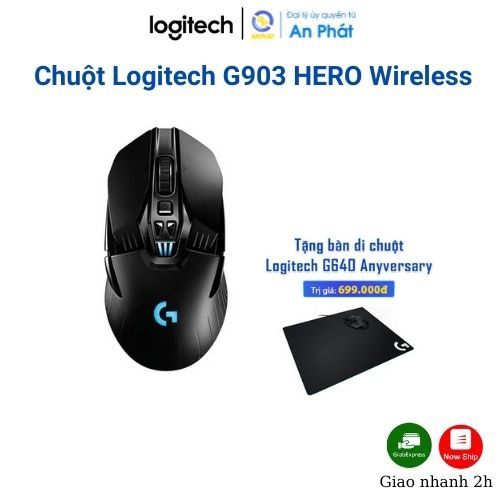 Chuột game không dây Logitech G903 HERO - Bảo Hành Chính Hãng - BenComputer