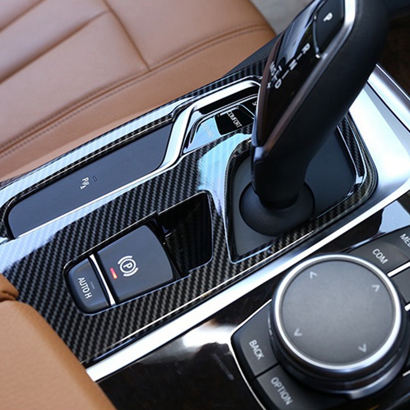 Đối với -BMW 5 Dòng G30 2018-2022 Bảng điều khiển trung tâm ô tô bằng sợi Carbon Bảng điều khiển sang số Bảng điều khiển Nắp trang trí khung trang trí