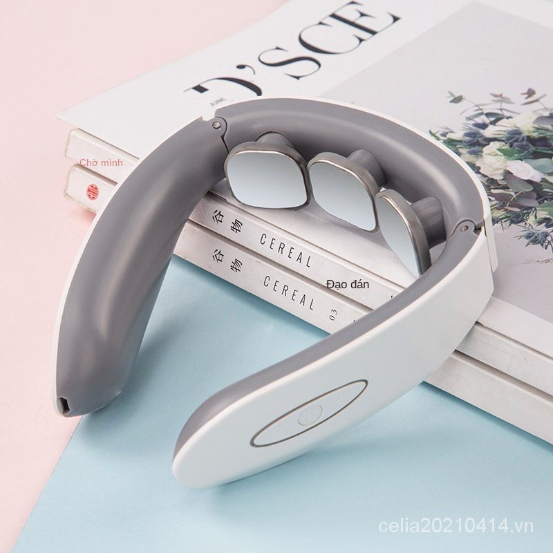 Three-Head Mini Neck Massager Household Electric Pulse Electronic Folding Massager Multifunctional Cervical Massager