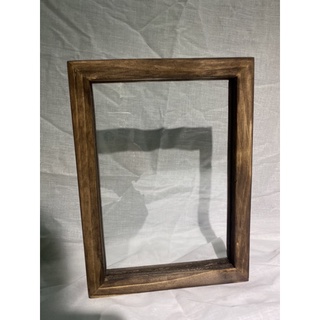Khung gỗ nâu vintage 2 mặt kính trong suốt, khung ảnh gỗ để bàn, treo tường, khung gỗ thông decor, khung ảnh để bàn