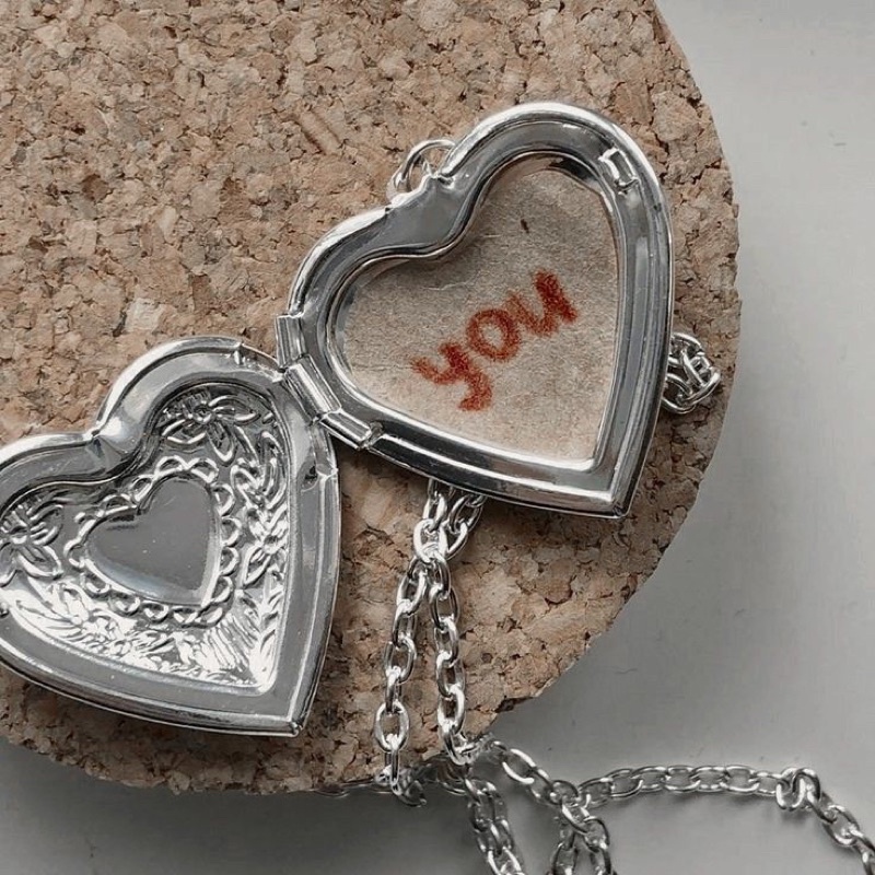 Vòng cổ có nắp hình trái tim lồng ảnh theo yêu cầu