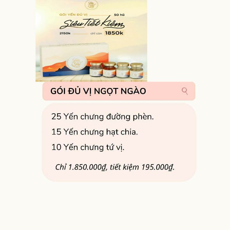 Yến Sào Khánh Hoà - Yến Thị - Gói Tiết Kiệm 50 Hũ - Hũ 70ml