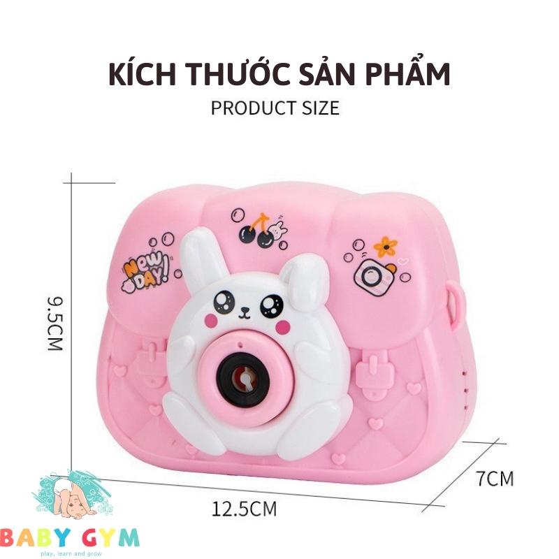 Máy ảnh bắn bong bong bóng hình túi xách động vật tặng kèm 3 pin AA, Máy thổi bong bóng tự động dễ thương BABYGYM