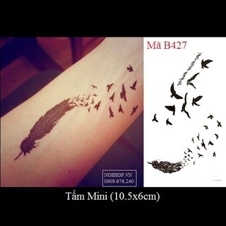 Xăm dán Tattoo lông vũ B427