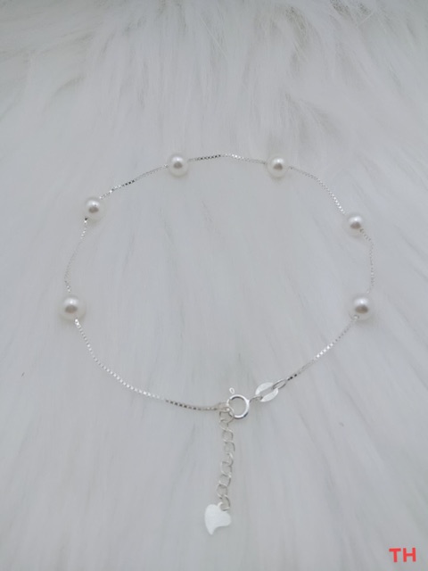 LẮC CHÂN NGỌC TRAI NỮ BẠC ITALY CAO CẤP 925 KHÔNG PHAI MÀU | BigBuy360 - bigbuy360.vn