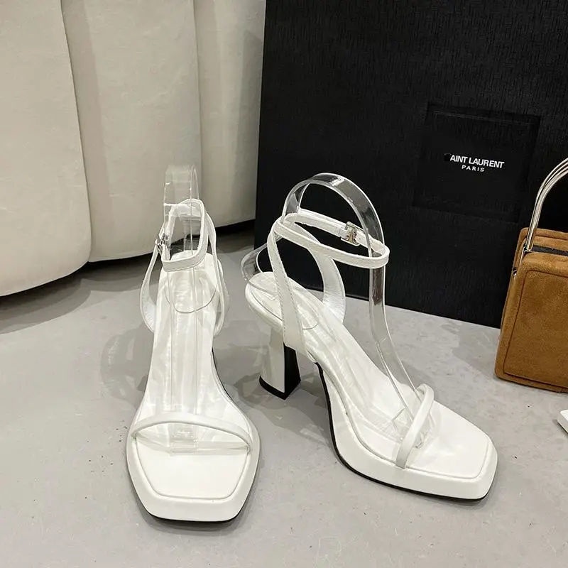 Sandal Cao Gót Mũi Vuông Thiết Kế Mới Thời Trang Mùa Hè 2022 Dành Cho Nữ