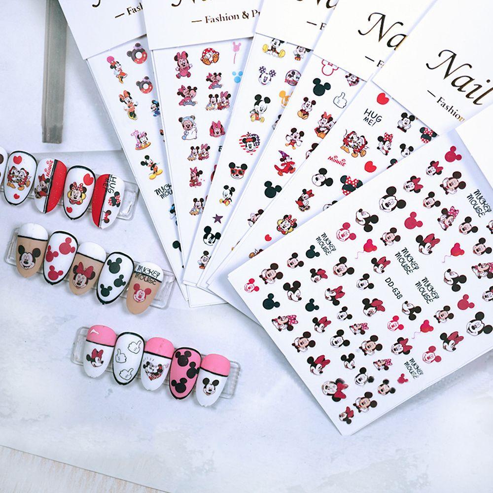 OCEANMAP Miếng Dán Trang Trí Móng Tay Hình Chuột Mickey Hoạt Hình Dễ Thương