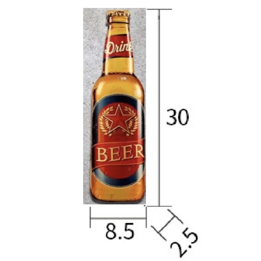 Chai bia sắt treo tường, mô hình trang trí beer club, quán nhậu, quán bar độc đáo