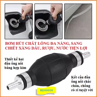 Dụng cụ bơm hút chất lỏng xăng dầu, rượu, nước bóp tay đa năng đi kèm 2m ống hút và 2 đai xiết cổ dê inox