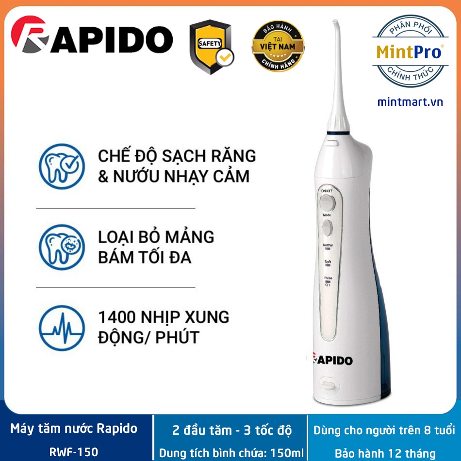 Máy tăm nước Rapido RWF-150 - Hàng chính hãng - Bảo hành 12 tháng