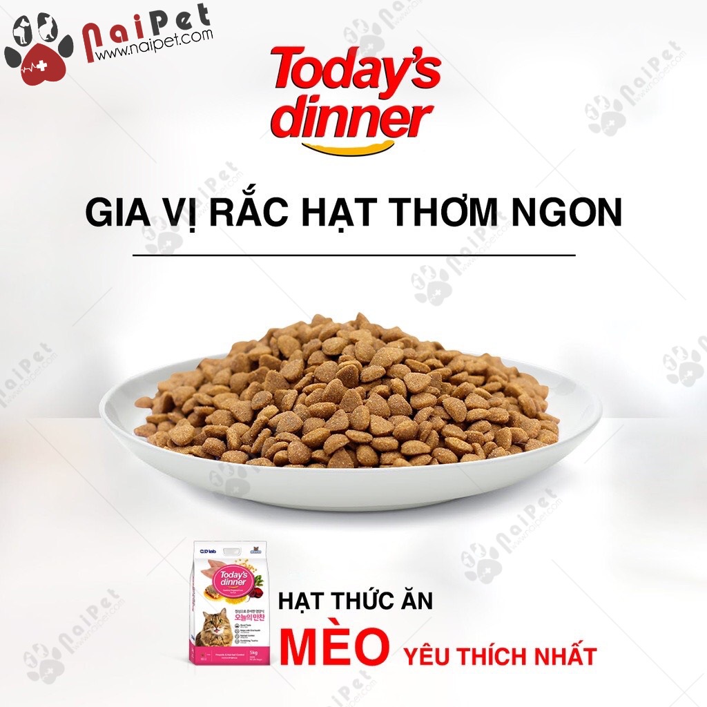 Thức Ăn Hạt Cho Mèo Today’s Dinner Hàn Quốc túi 1kg