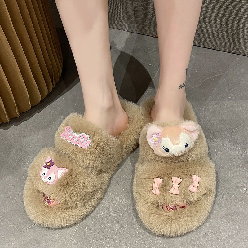 Dép Bông Đi Trong Nhà Đế Dày Chống Trượt Kiểu Dáng Dễ Thương Cho Nữ