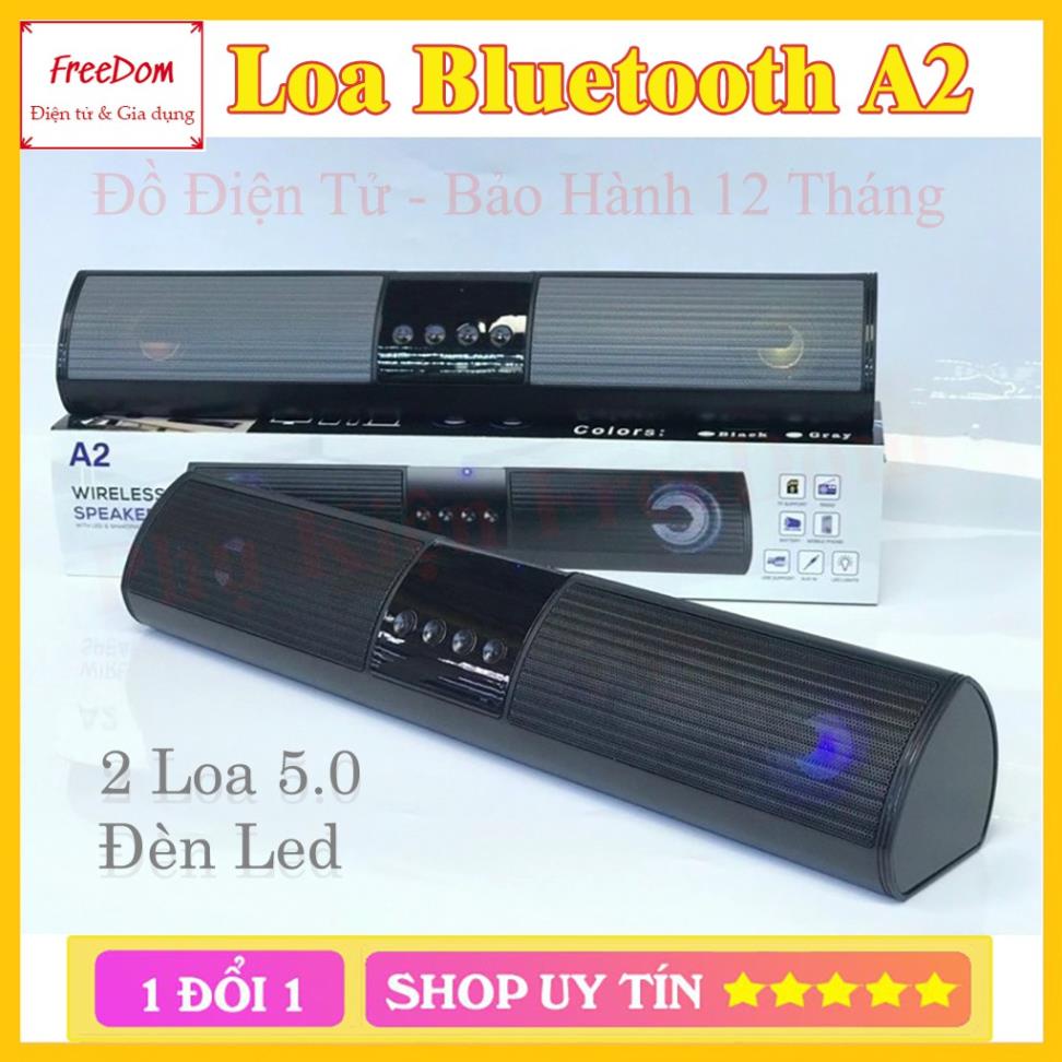 Loa bluetooth speaker A2 dáng dài 2 loa cực đỉnh, kiểu dáng sang trọng hỗ trợ thẻ nhớ, đài FM