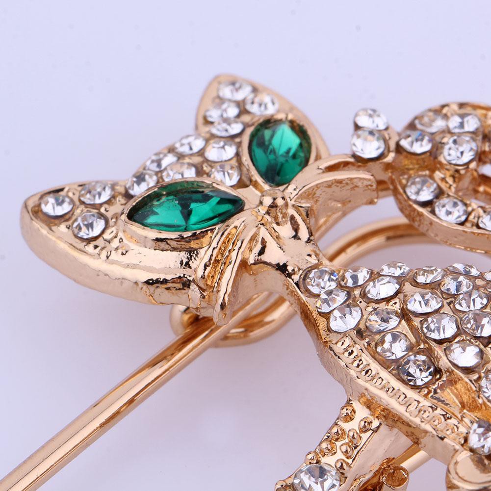 Ghim cài áo hình con cáo đính đá phong cách thanh lịch dành cho nữ