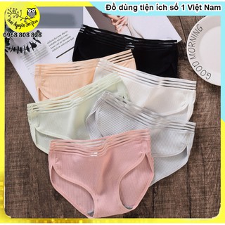 [HÀNG HÓT] Set 5 Quần Lót Nữ MUJI Xuất Nhật Chất Liệu Cotton Loại 1 Gân Tăm Đính Nơ Siêu Dễ Thương-T3B4